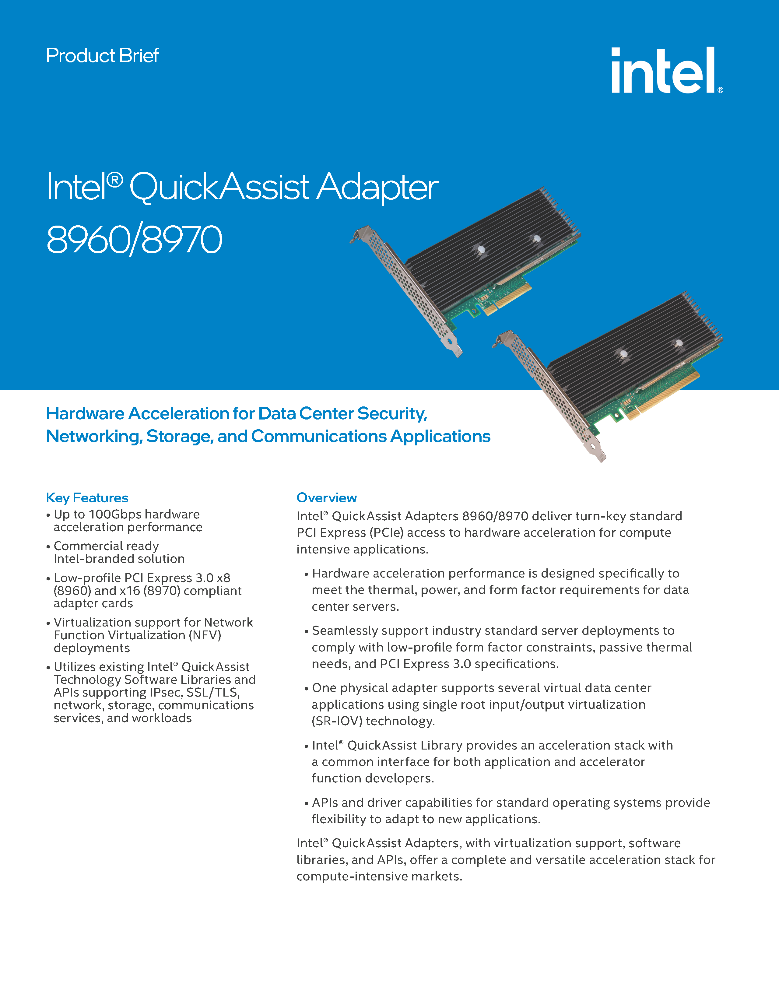 Intel QuickAssist Adapter 8970 - Cryptographic Accelerator